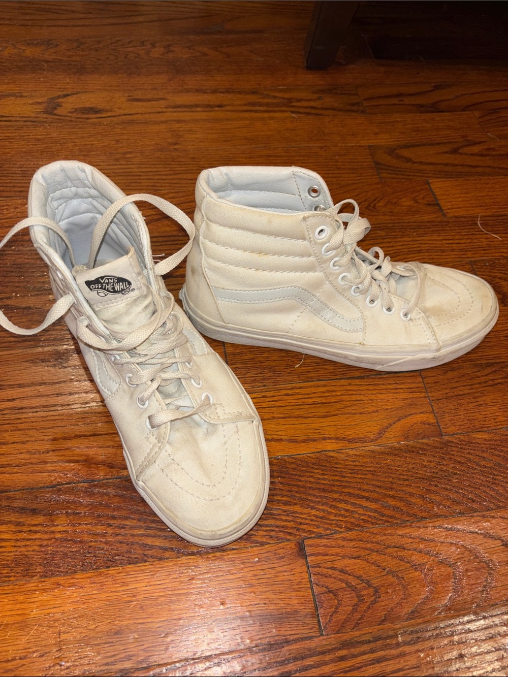 Vans High Top Sneakers in Off-White Canvas